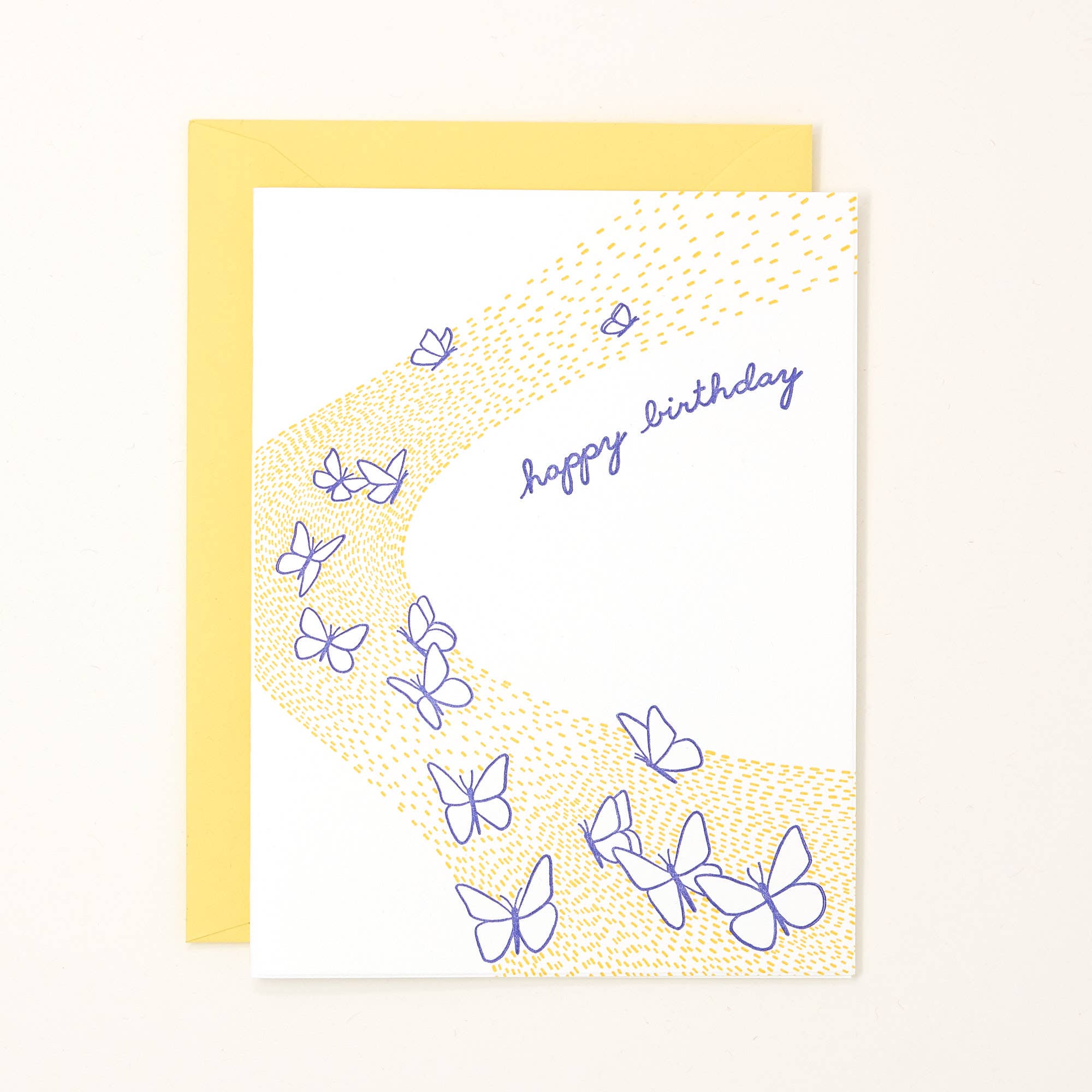 Birthday Butterflies in Flight Letterpress Card