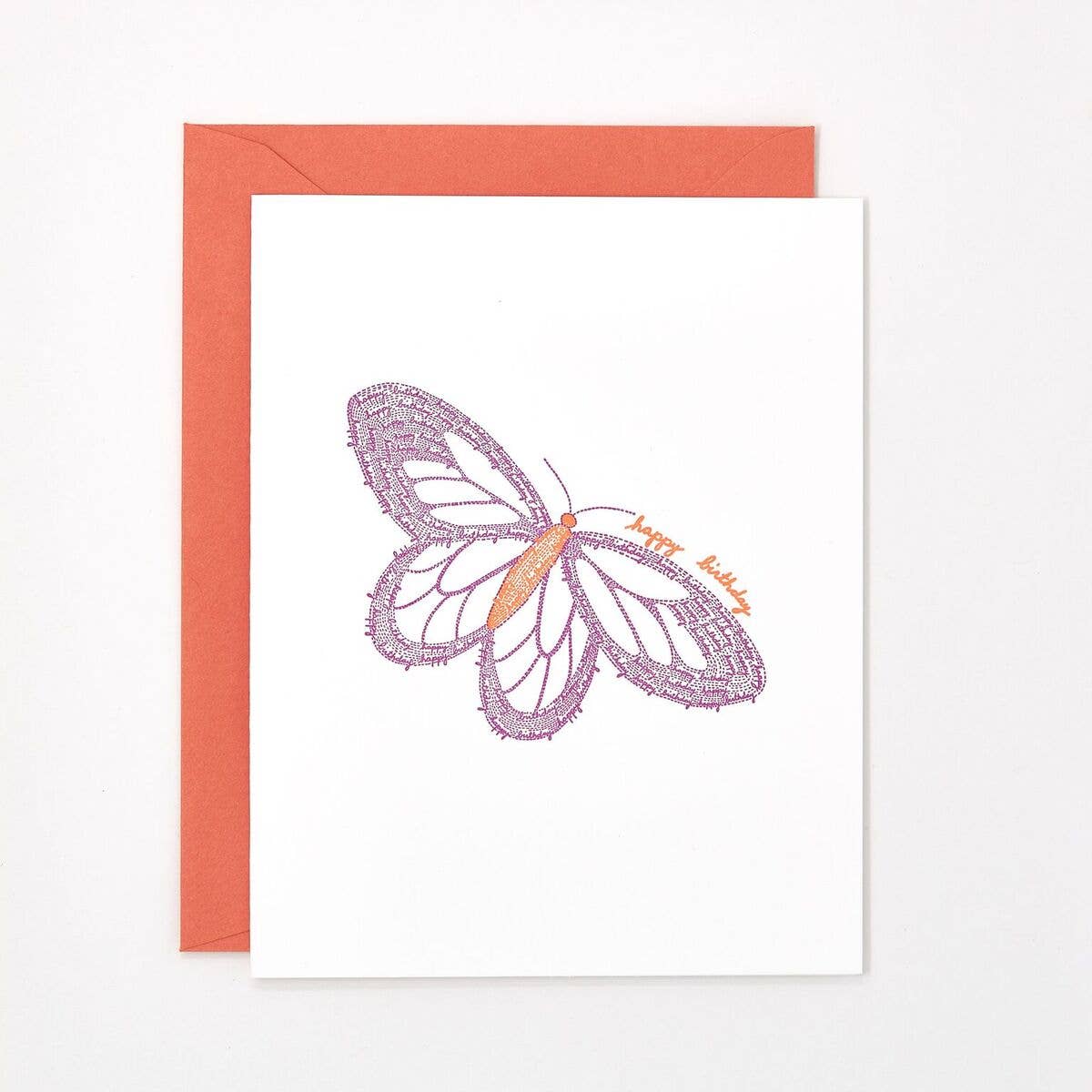 Birthday Butterfly Letterpress Card