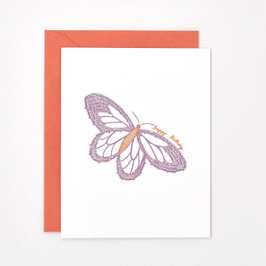 Birthday Butterfly Letterpress Card