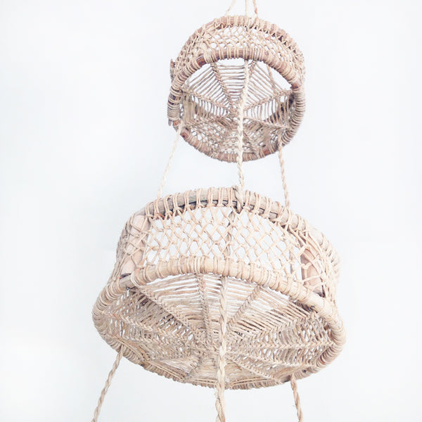 Luna Handwoven Tree Bark Hanging Basket