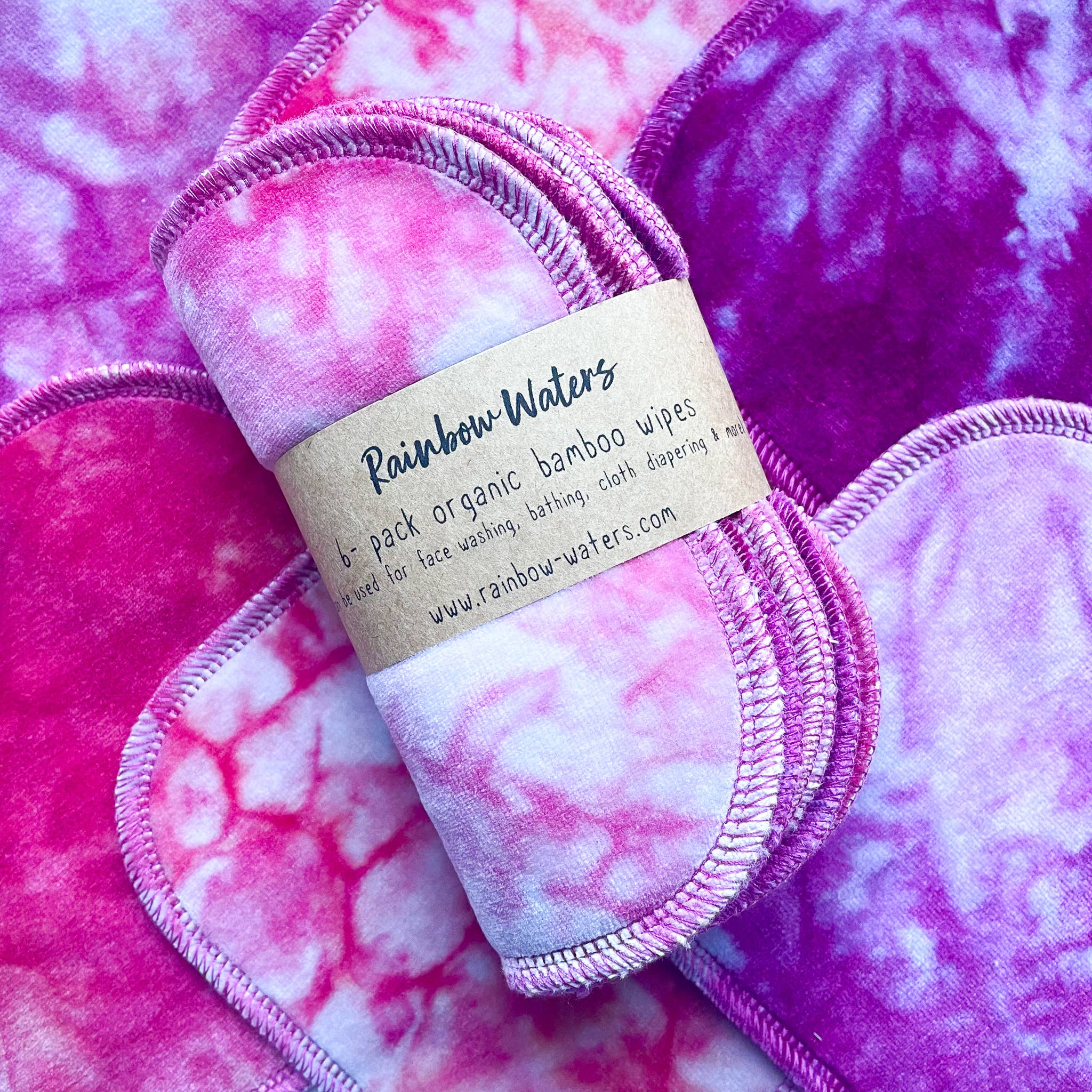 Viva Magenta Reusable Wipes | 6-pack | Organic Bamboo/Cotton