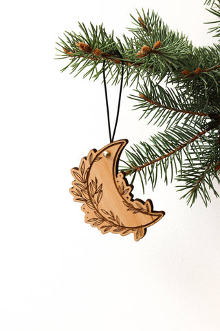 Floral Moon | Wood Ornament
