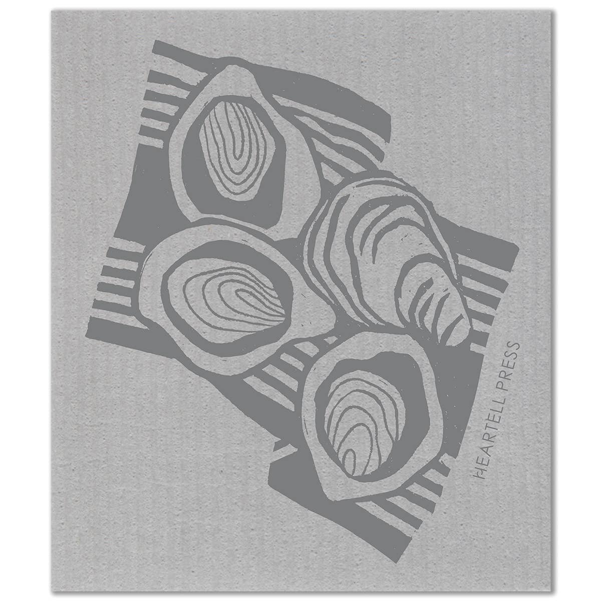 Gray Oysters Swedish Dishcloth
