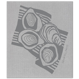 Gray Oysters Swedish Dishcloth