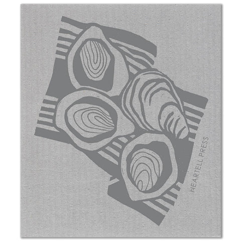 Gray Oysters Swedish Dishcloth