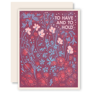 To Have and To Hold Letterpress Card | Single Card