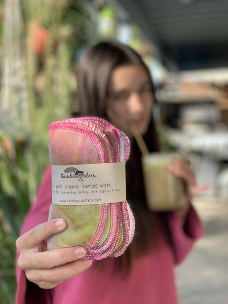 Strawberry Kiwi Smoothie Reusable Wipes | 6-pack | Organic Bamboo/Cotton