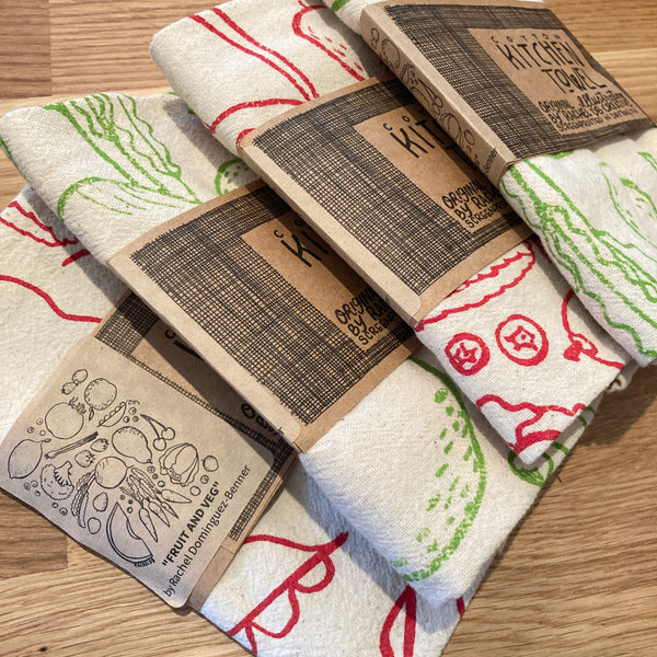 Fruit and Veg | Small Cotton Kitchen Towel