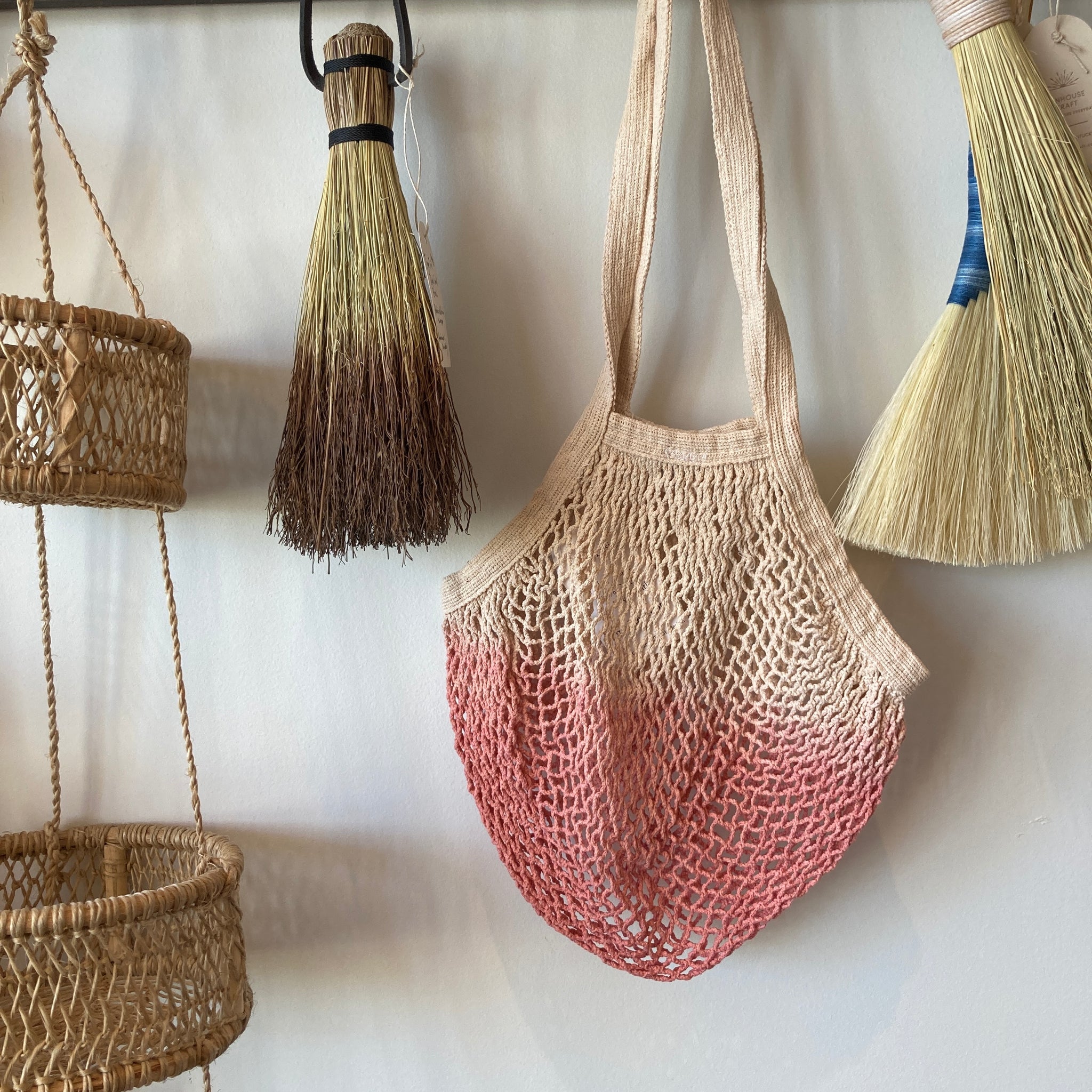 Net Tote | Naturally Dyed Long Handle