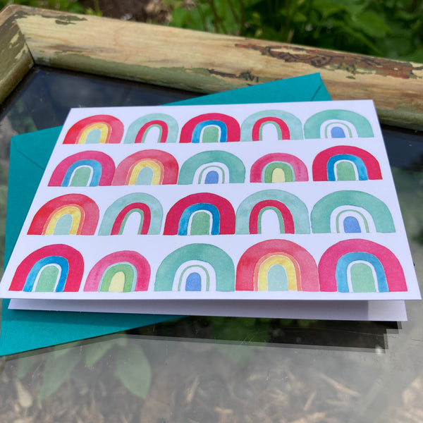 Rainbow Quartet Notecard + Sticker Set