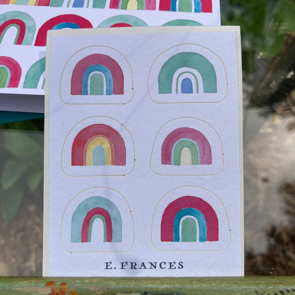 Rainbow Quartet Notecard + Sticker Set