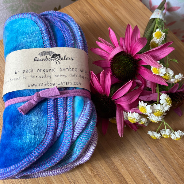 Mermaid Reusable Wipes | 6-pack | Organic Bamboo/Cotton