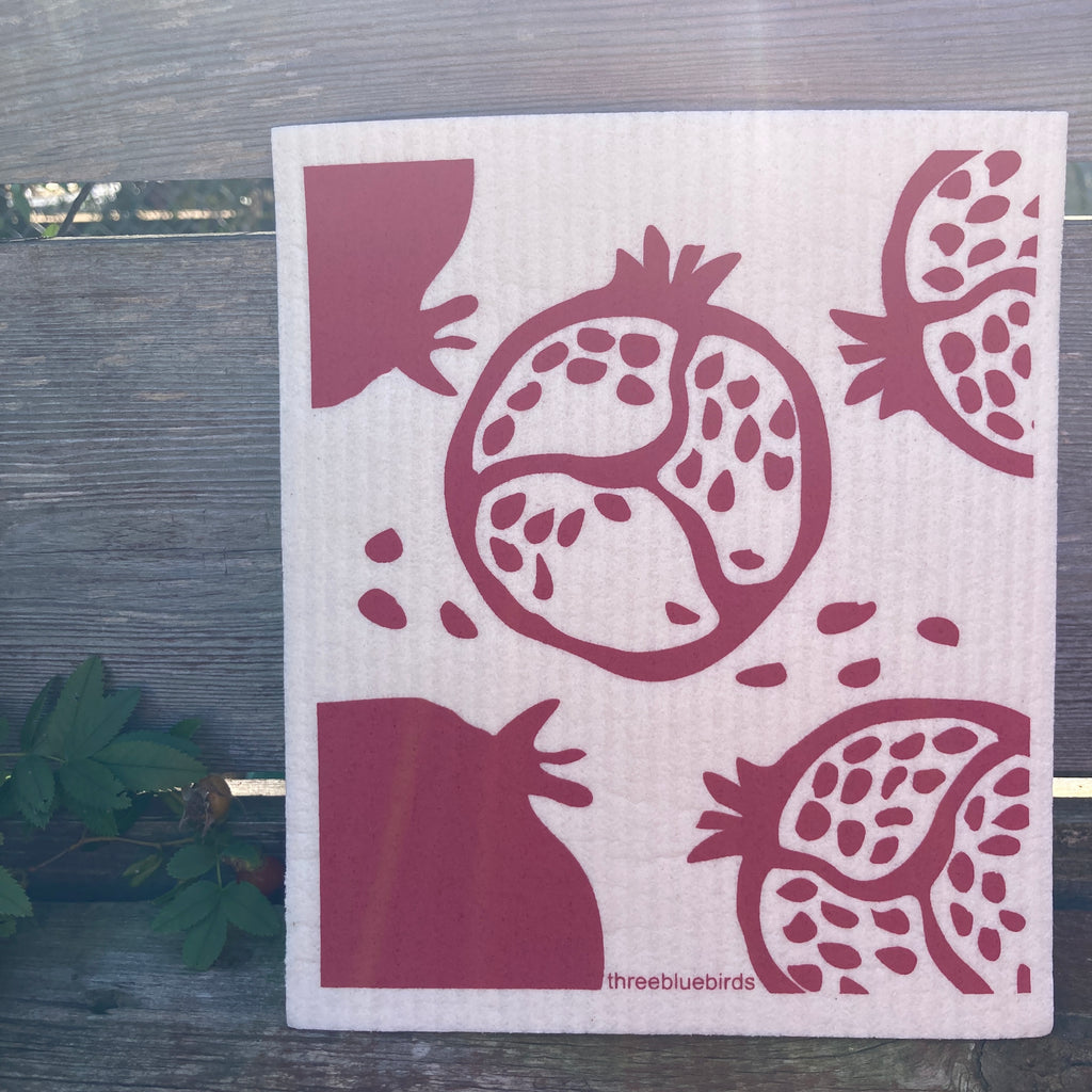 Pomegranate Swedish Dishcloth