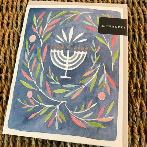 Menorah Hanukkah Single Card