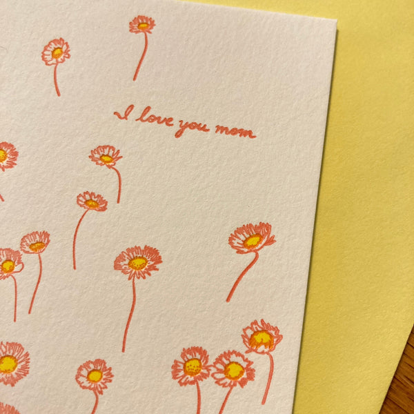 I Love You Mom Letterpress Card