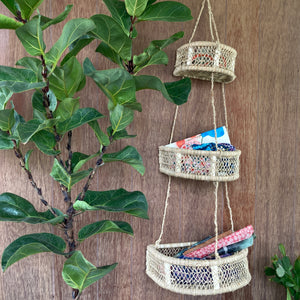 Media Luna Handwoven Tree Bark Hanging Basket