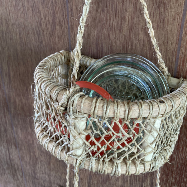 Media Luna Handwoven Tree Bark Hanging Basket