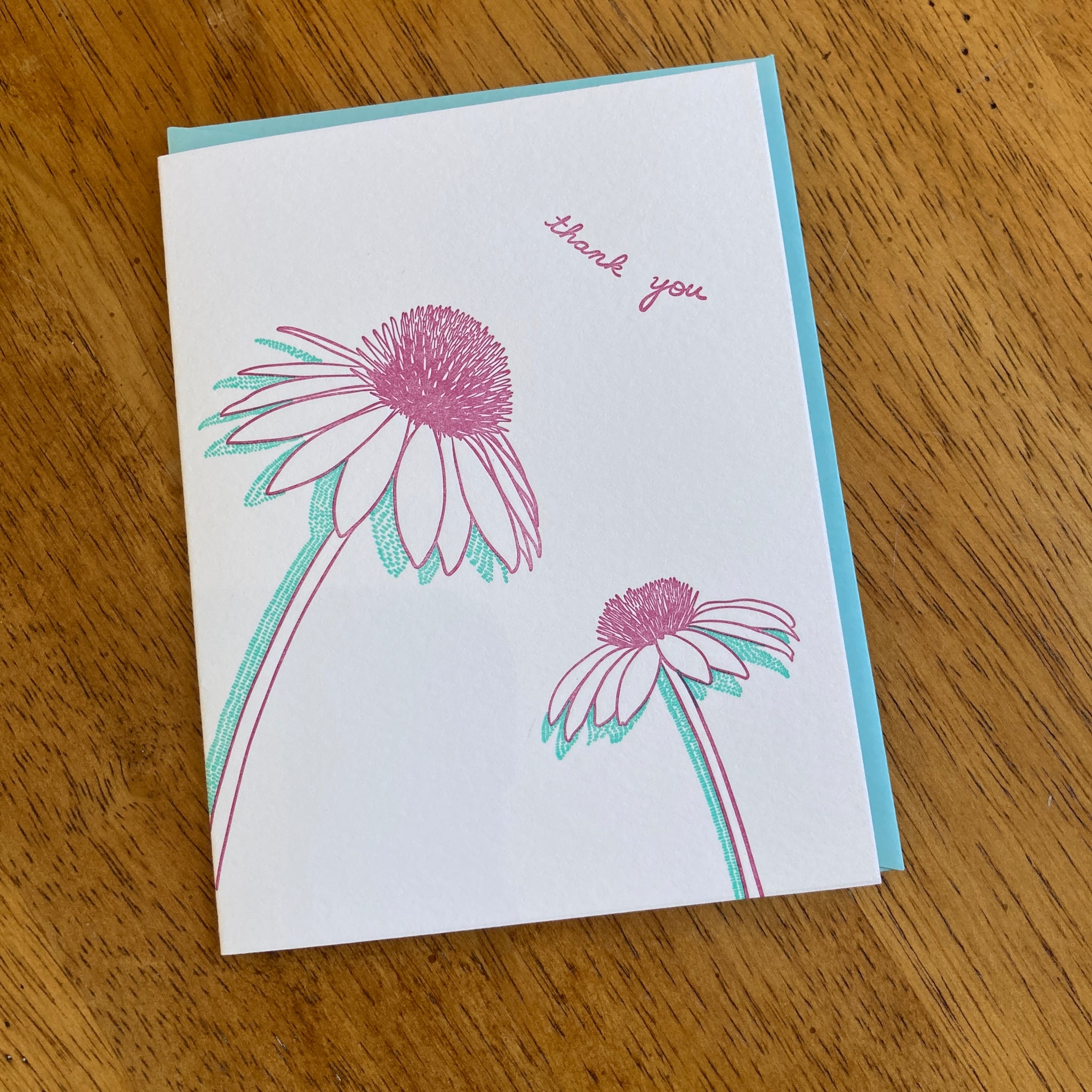 Thank You Flowers Letterpress Card