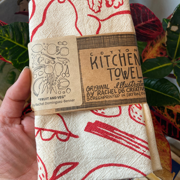 Fruit and Veg | Small Cotton Kitchen Towel