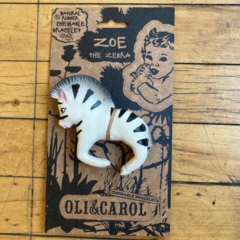 Zoe the Zebra Natural Rubber Bracelet