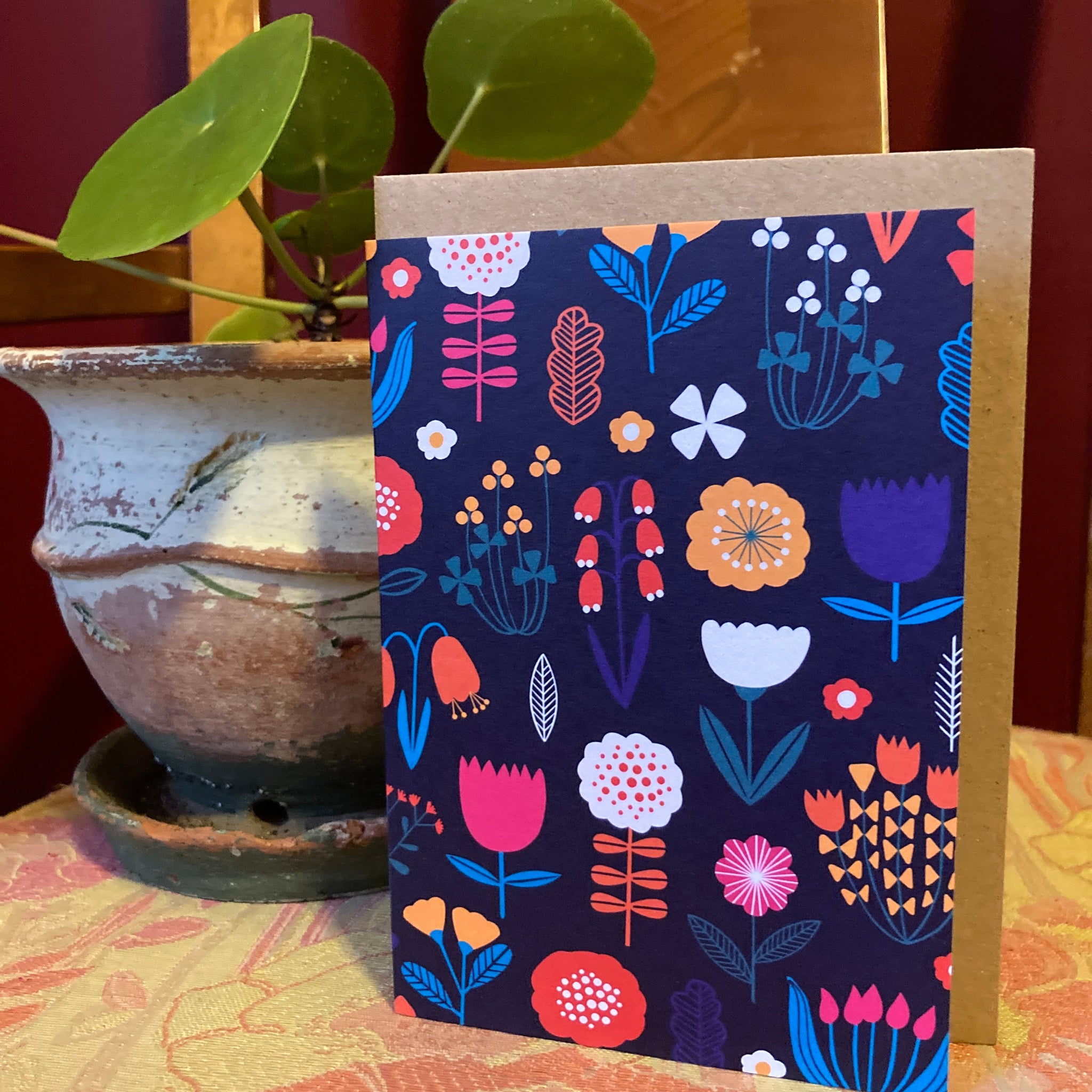 Bright Scandi Floral Notecard