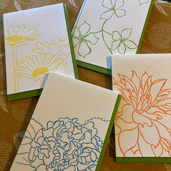 Blossom Letterpress Library Note Card Set