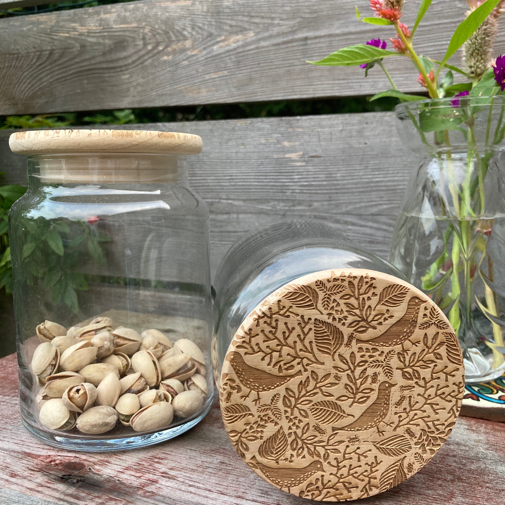 Large Glass Pickling Jars with Wooden Lid