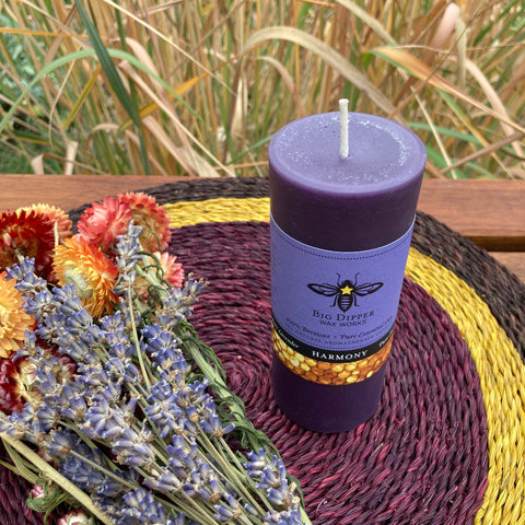 Pure Beeswax Aromatherapy Pillar Candle 2" x 4.75" | Harmony