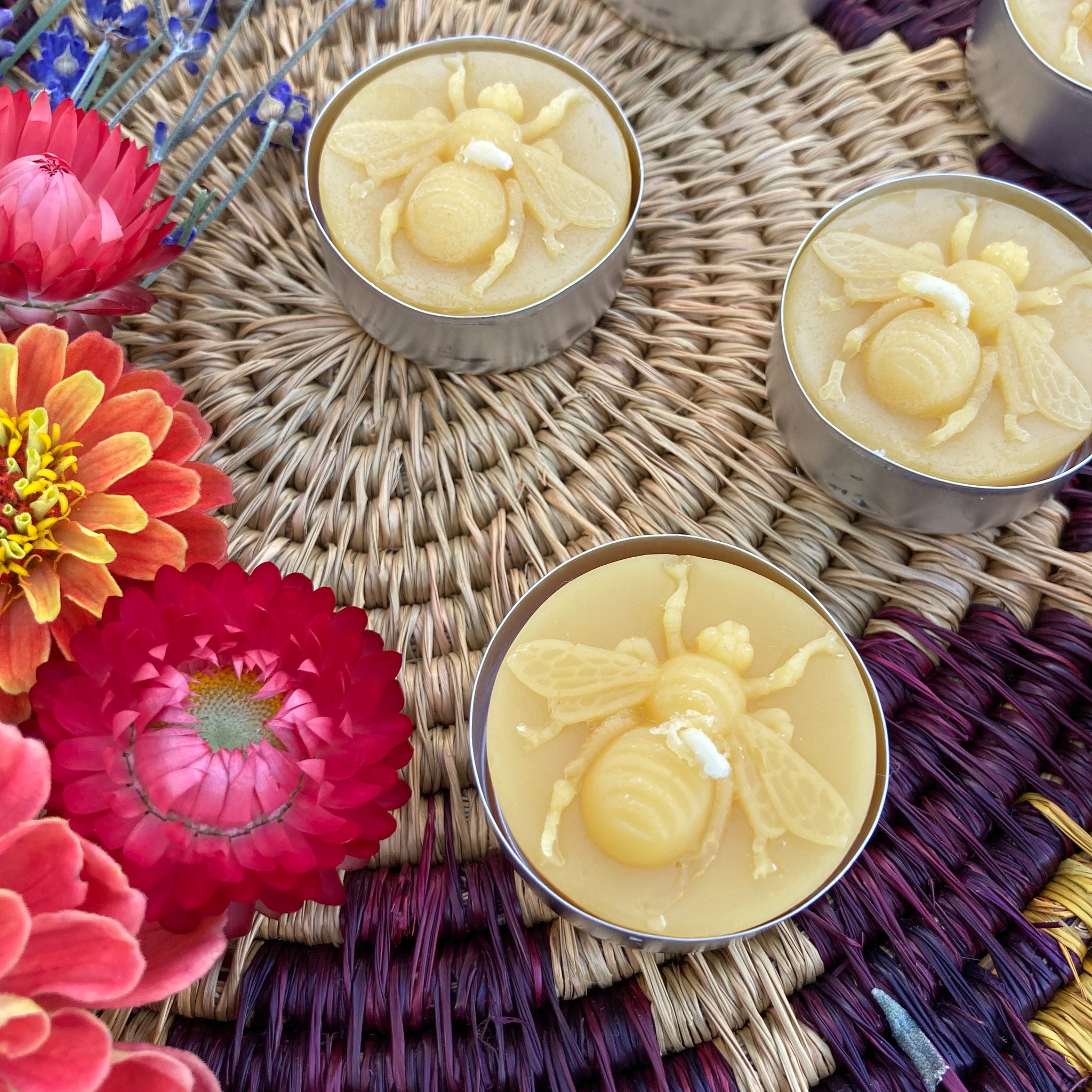 Bee Tealight Beeswax Candle