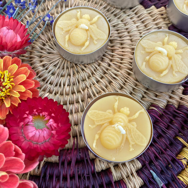 Bee Tealight Beeswax Candle