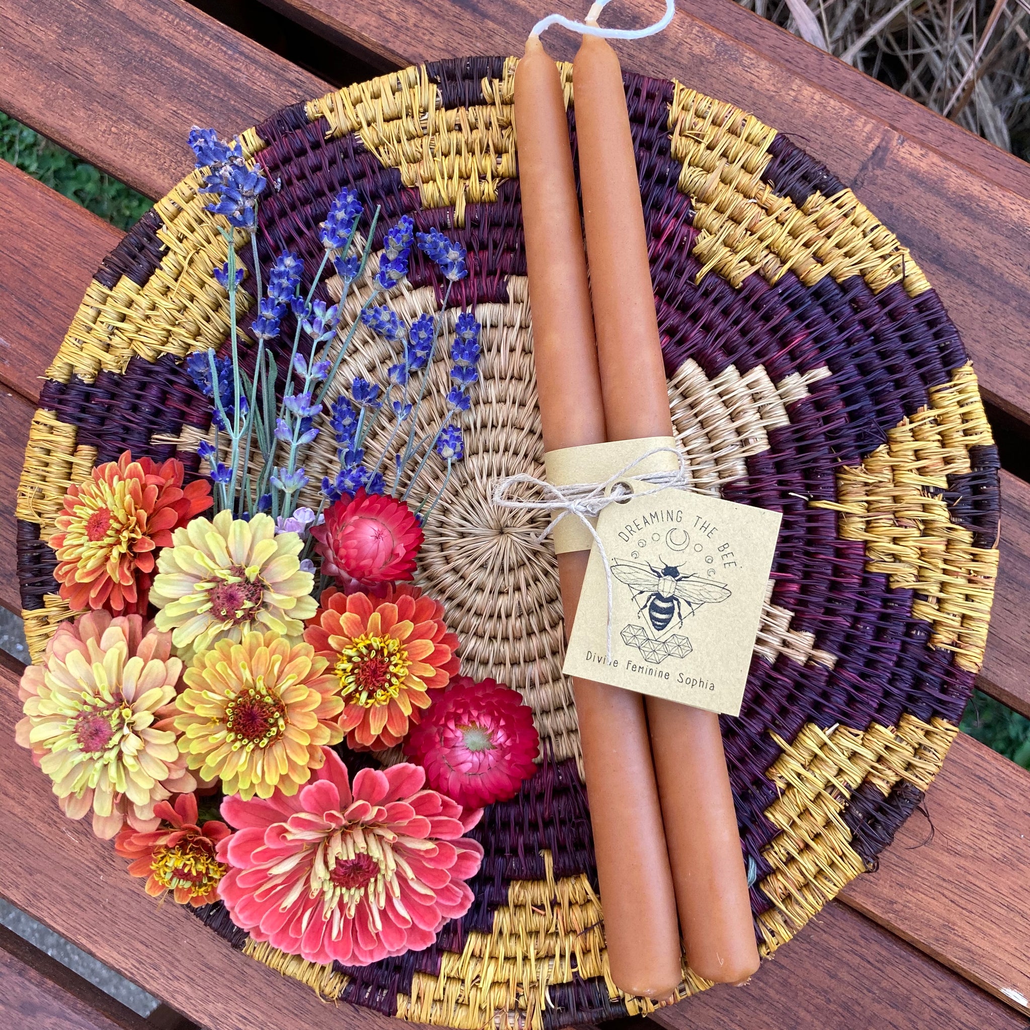 Divine Feminine Sophia Taper Beeswax Candle