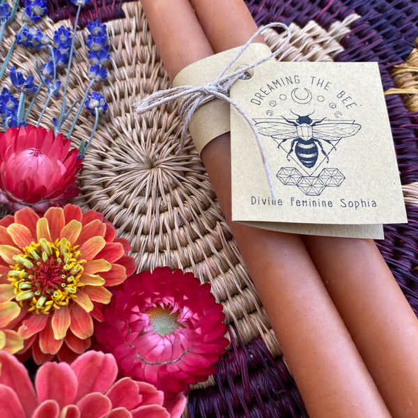 Divine Feminine Sophia Taper Beeswax Candle