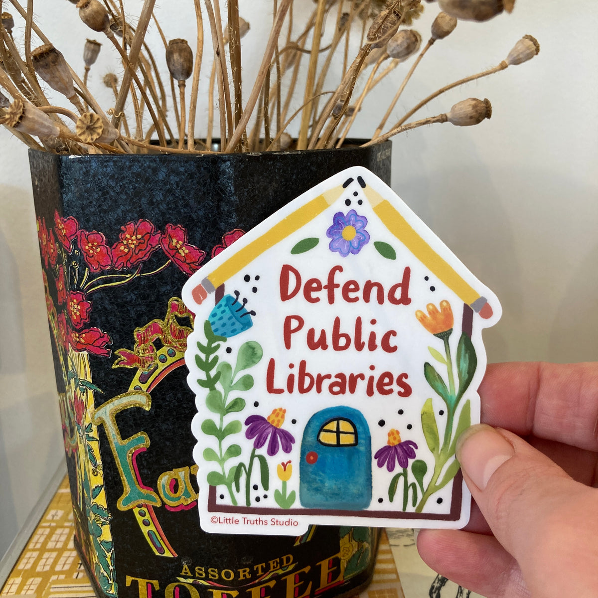 Library Property Sticker Defend Public Libraries | Sticker – Pink Moon Goods