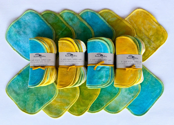 Maui Sunrise Reusable Wipes | 6-pack | Organic Bamboo/Cotton