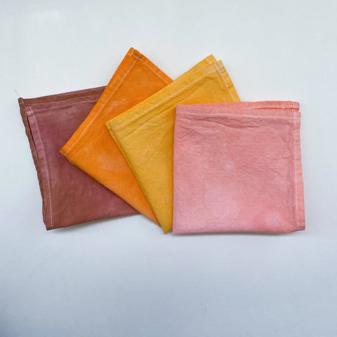 4-pack Lunch Napkins | Hand Dyed | Organic Cotton | Desert Sunrise