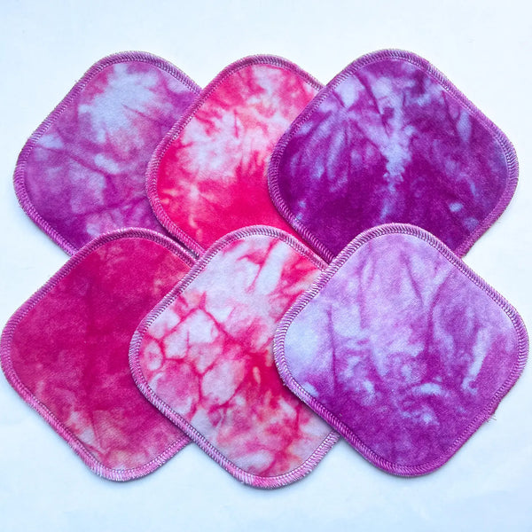 Viva Magenta Reusable Wipes | 6-pack | Organic Bamboo/Cotton