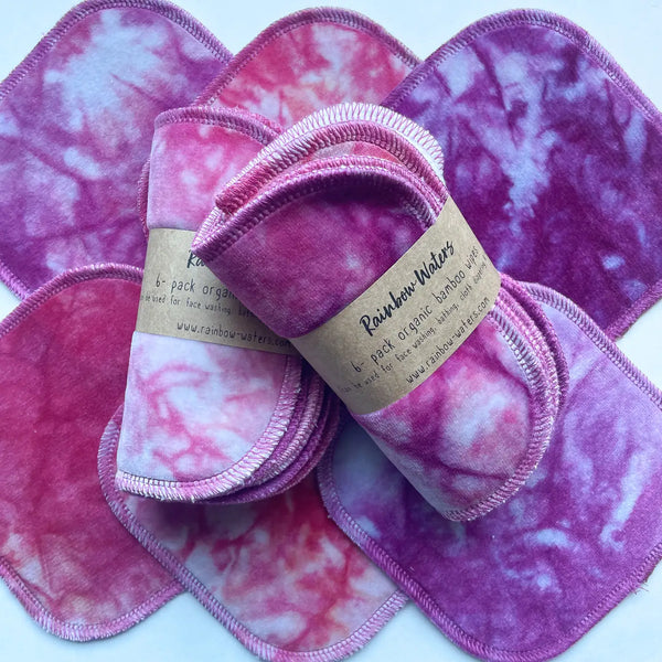 Viva Magenta Reusable Wipes | 6-pack | Organic Bamboo/Cotton